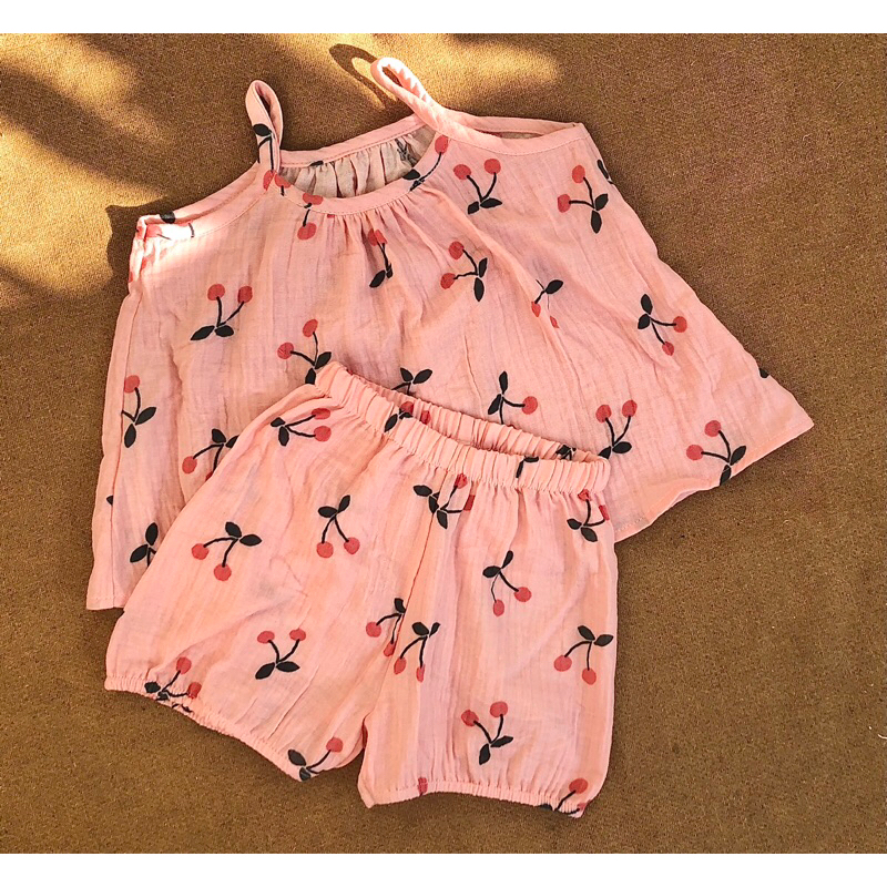 Bộ 2 dây vải Xô muslin dành cho bé gái