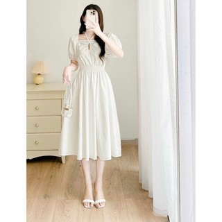 Đầm bigsize cột yếm tay phồng xinh ( Thời trang Vicky G - Anitagreen ) HN181123