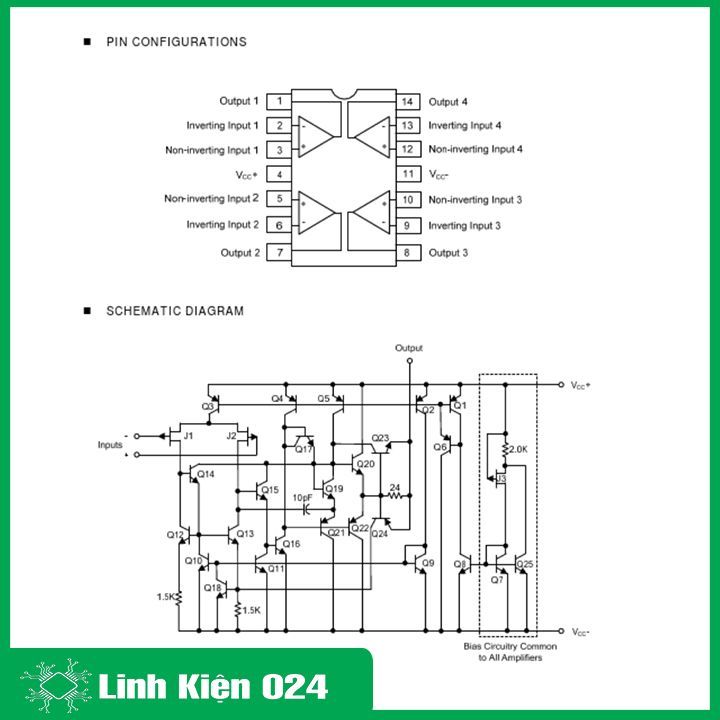 IC chức năng TL084 14P
