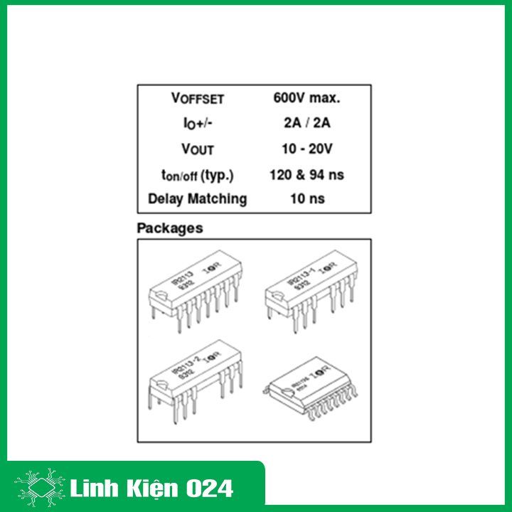 IC chức năng IR2113 chân dán, chân cắm