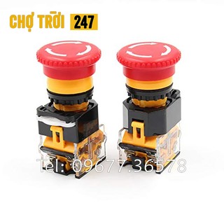 Nút Dừng Khẩn Cấp Phi 22 CML , nút nhấn xoay dừng khẩn cấp 2 tiếp điểm hàng