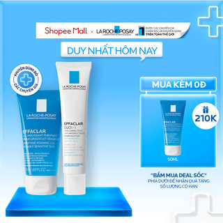 Bộ đôi Kem dưỡng giảm mụn, ngừa thâm Effaclar Duo+ 40ml và Gel rửa mặt dành cho da dầu nhạy cảm Effaclar gel