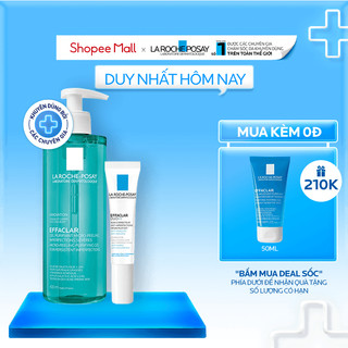 Bộ gel rửa mặt và tắm giúp làm sạch bã nhờn,giảm mụn & thâm sẹo La Roche-Posay Effaclar Micro-Peeling Gel