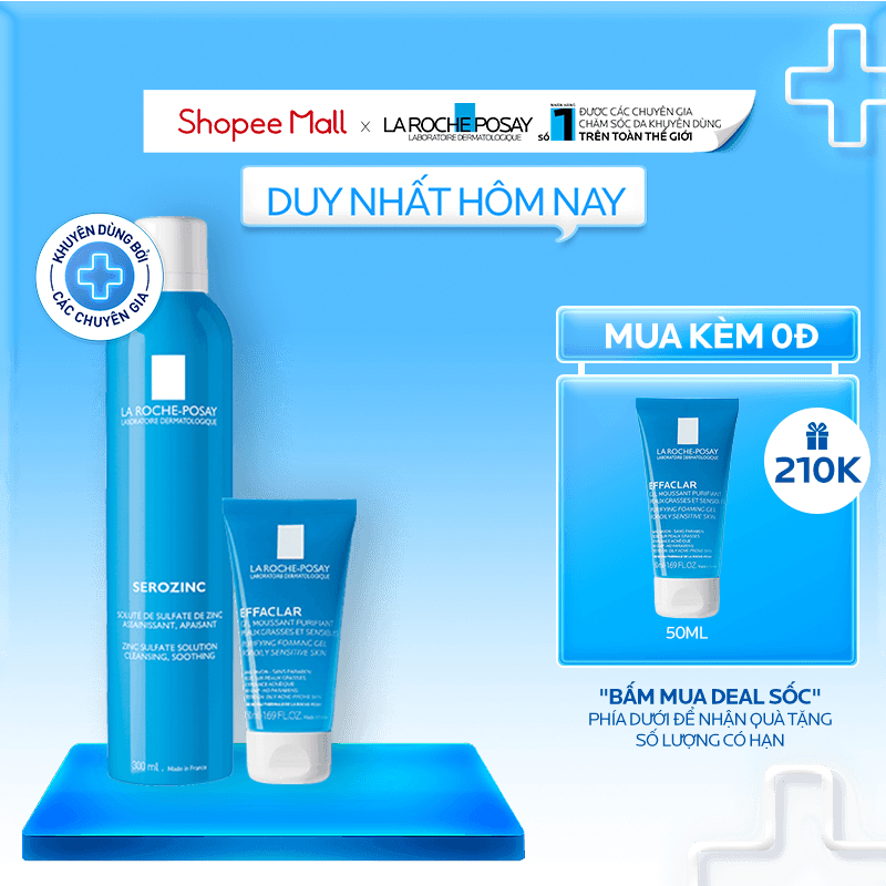 Bộ đôi làm sạch và làm dịu da La Roche-Posay Serozinc