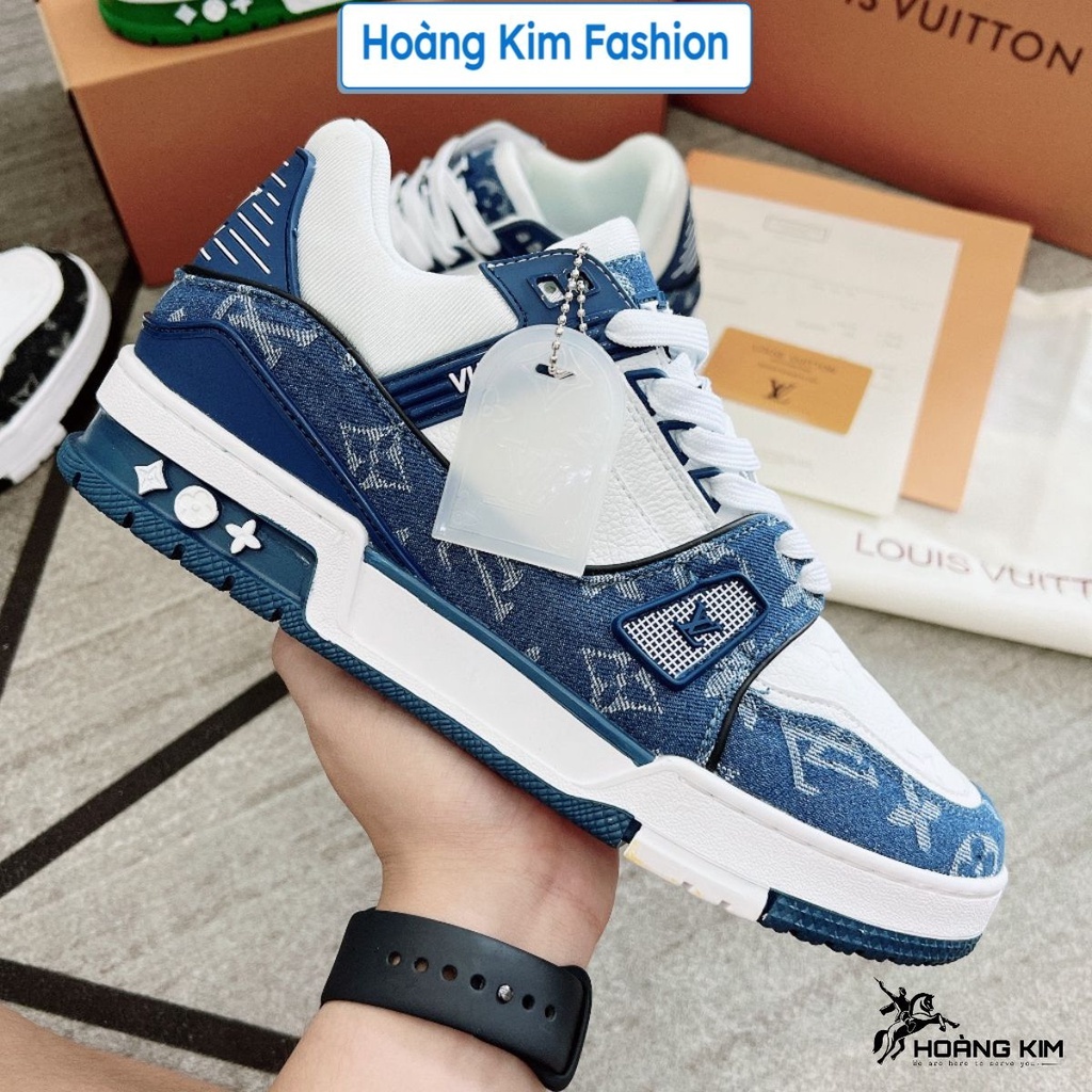 Giày Lv Louis Vuitton Trainer Black White, Giày Thể Thao Lv Đen Trắng Nam Nữ Hot Trend