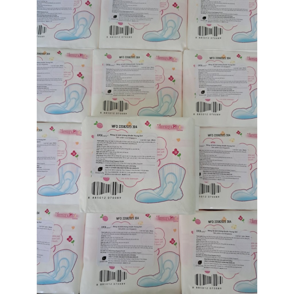 Băng vệ sinh UUcare Young Girl Kháng Khuẩn Ban ngày 24cm / 16 miếng