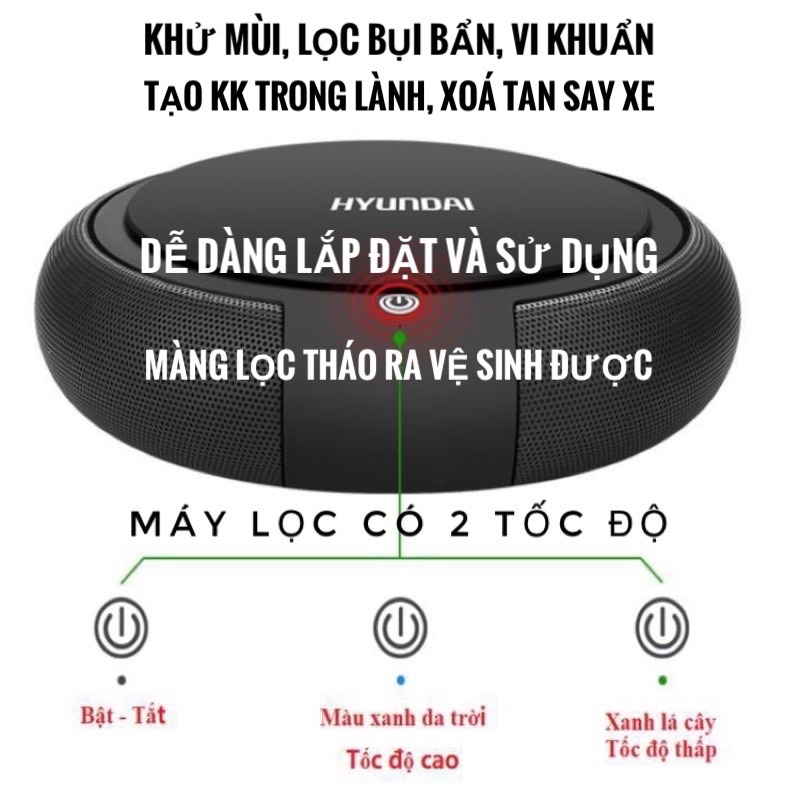 HOT - Máy Lọc Không Khí Trên Ô Tô Phòng Làm Việc Chống Say Xe - Tạo không khí trong lành