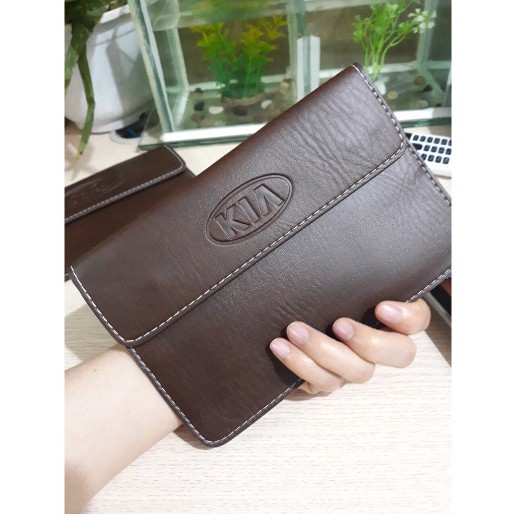 Ví da bò cao cấp đựng đăng kiểm, giấy tờ xe - in đầy đủ logo các hãng xe