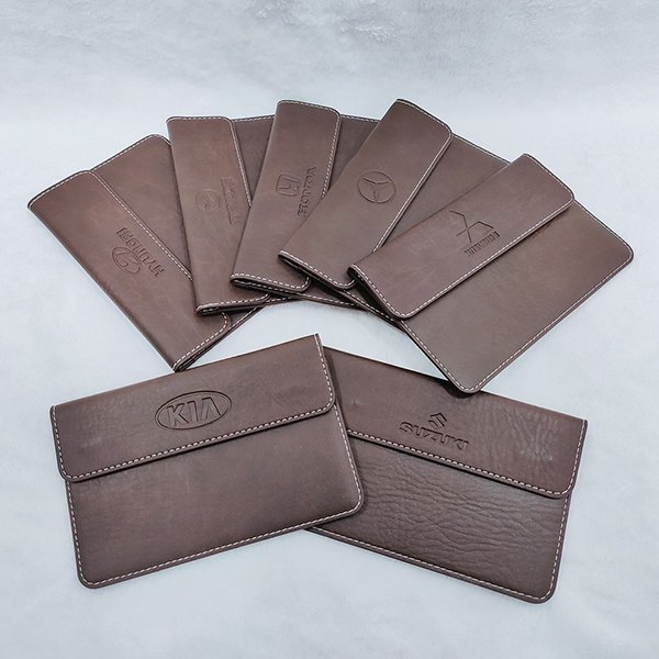 Ví da bò cao cấp đựng đăng kiểm, giấy tờ xe - in đầy đủ logo các hãng xe