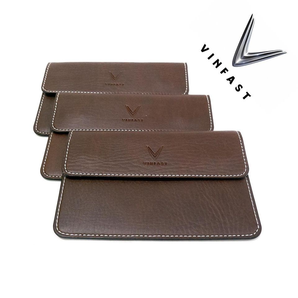 Ví da bò cao cấp đựng đăng kiểm, giấy tờ xe - in đầy đủ logo các hãng xe