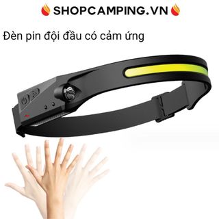Đèn pin đội đầu mini siêu sáng, đèn pin led có cảm ứng vẫy tay đi cắm trại, dã ngoại - Camping VietNam