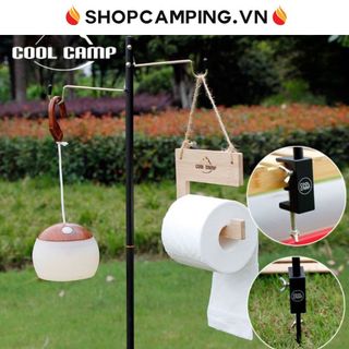 Trụ đèn kẹp bàn cắm đất hợp kim nhôm Coolcamp, cây treo đèn 2 móc cắm trại dã ngoại - Camping VietNam