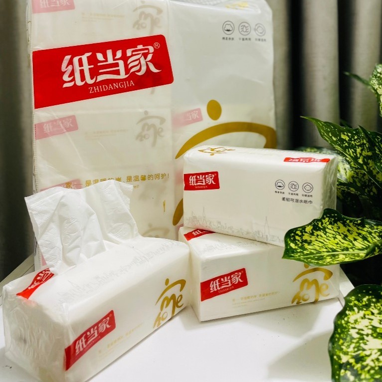 Giấy ăn rút 5 lớp gấu trúc khổ lớn siêu dai KIDOTA Bịch 10 gói khăn giấy rút lụa cao cấp chính hãng an toàn cho da GA04