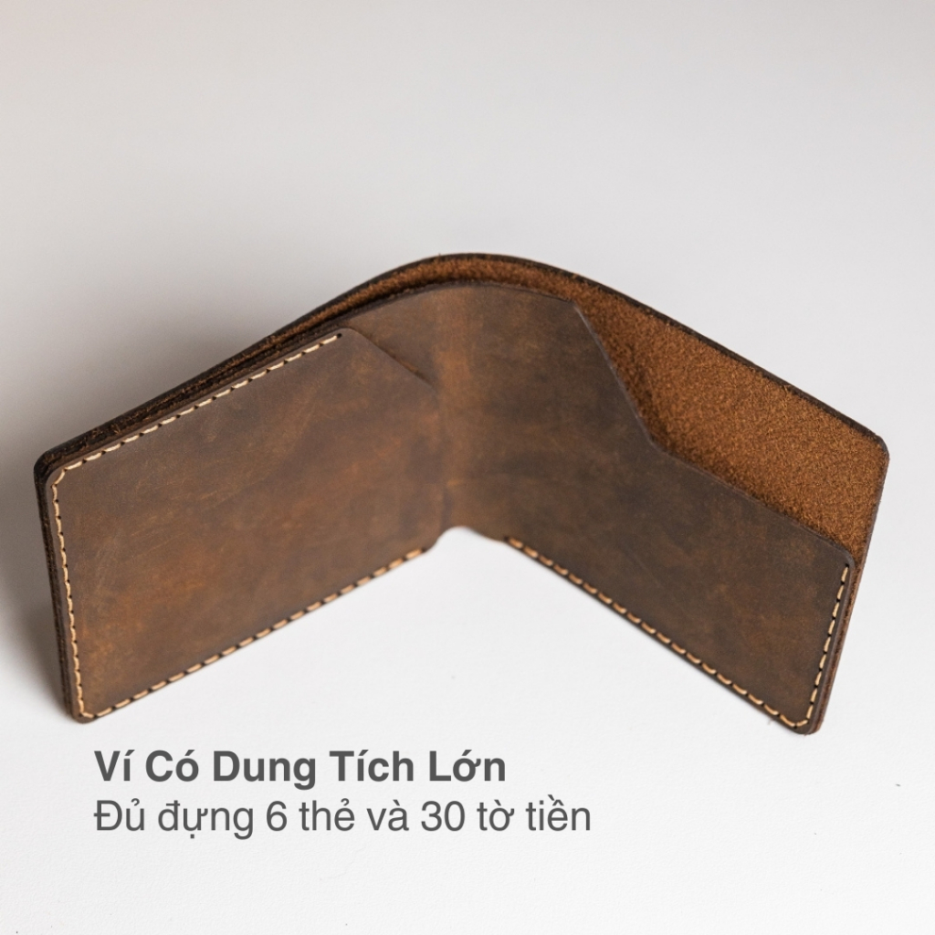 Ví da HILAS 1 - Da bò thật, cắt laser tinh xảo, khâu thủ công tỉ mỉ, thiết kế tối giản