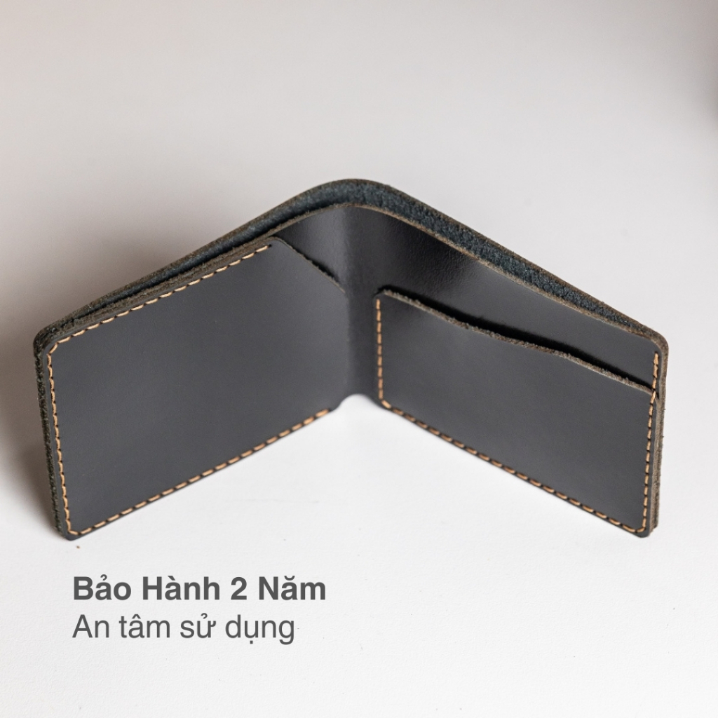 Ví da HILAS 2 - Da bò thật, cắt laser tinh xảo, khâu thủ công tỉ mỉ, thiết kế đơn giản