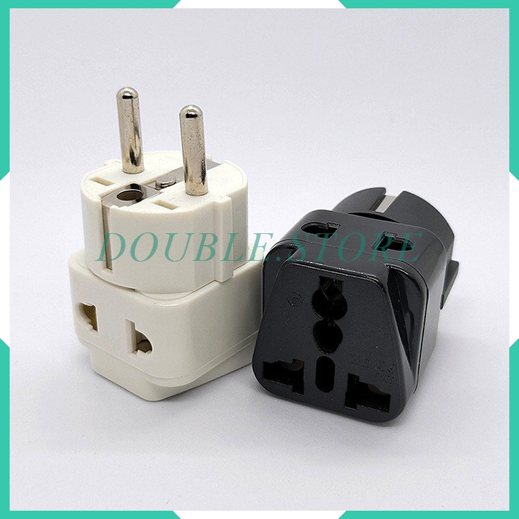 Phích Cắm Chuyển Đổi 3 Chân Dẹt Chuẩn EU Sang 2 Chân Tròn Chuẩn VN Cao Cấp Chính Hãng