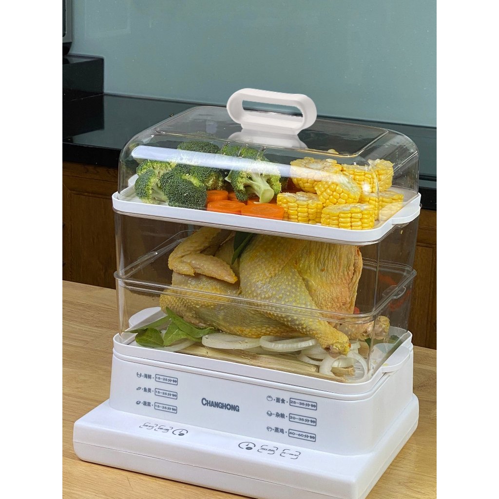 Nồi Hấp Điện Đa Năng Changhong 3 Tầng 36L, Nồi Hấp Gà Nguyên Con Bảo Hành 12 Tháng