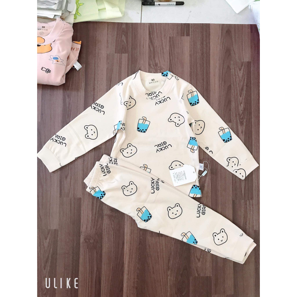 Set bộ cotton nỉ hàng quảng châu họa tiết bắt mắt sz 90-120