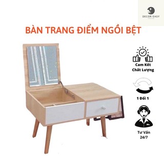 Bàn trang điểm mini có gương kèm và hộc tủ - Làm bằng gỗ cao cấp siêu bề