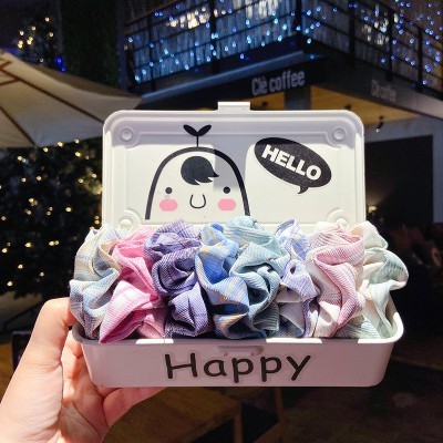 Combo 5 dây đủ mẫu , màu Cột Tóc Scrunchies Vải Hoạ Tiết siêu rẻ