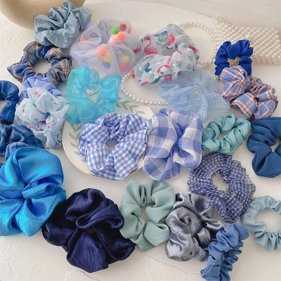 Combo 5 dây đủ mẫu , màu Cột Tóc Scrunchies Vải Hoạ Tiết siêu rẻ