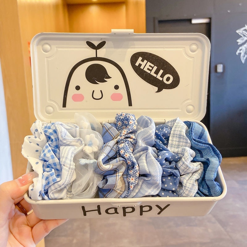 Combo 5 dây đủ mẫu , màu Cột Tóc Scrunchies Vải Hoạ Tiết siêu rẻ