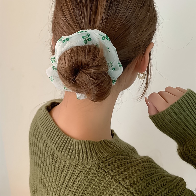 Combo 5 dây đủ mẫu , màu Cột Tóc Scrunchies Vải Hoạ Tiết siêu rẻ