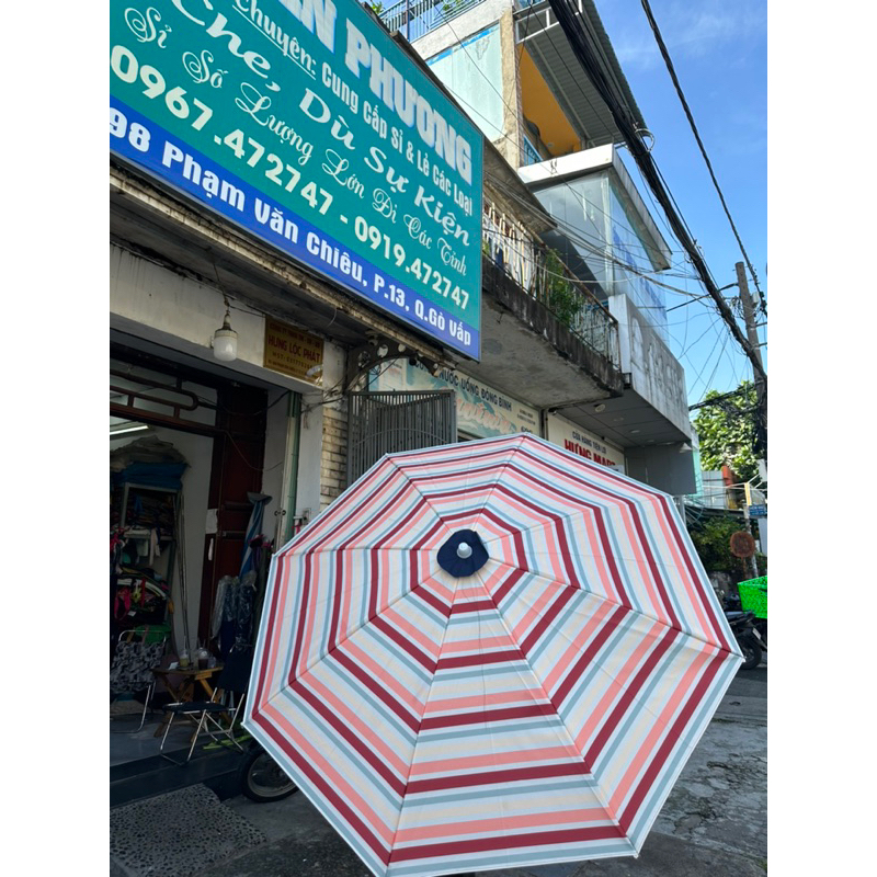 Ô DÙ CHE SỌC NẮNG MƯA ĐK 2M 8 NAN VẢI BỐ DÀY