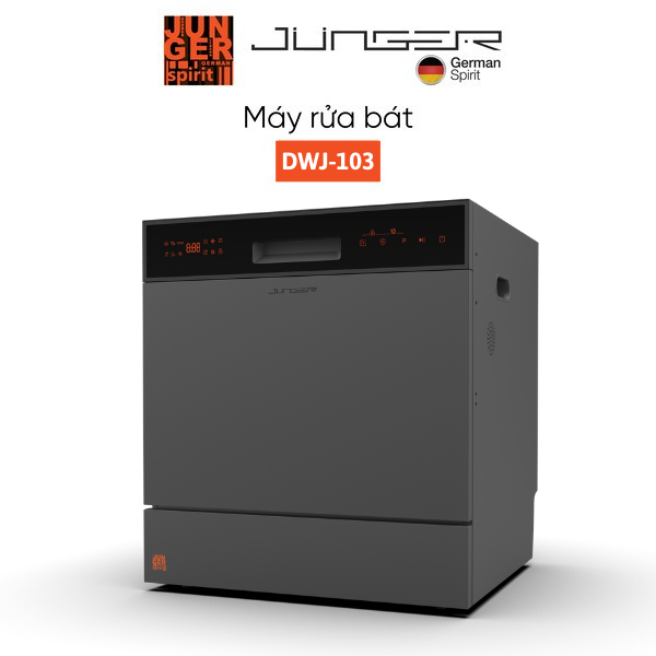 Máy rửa bát Junger DWJ-103 Dung tích 10 bộ Sấy khô Diệt khuẩn UV Hàng Chính Hãng Bảo Hành 24 Tháng
