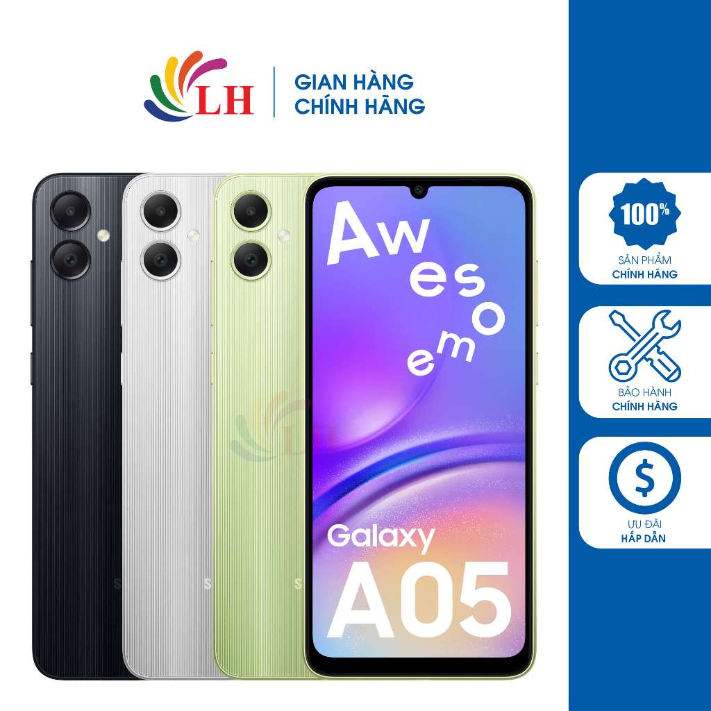 Điện thoại Samsung Galaxy A05 (4GB/128GB) - Hàng chính hãng - Dung lượng lưu trữ lớn, hiệ