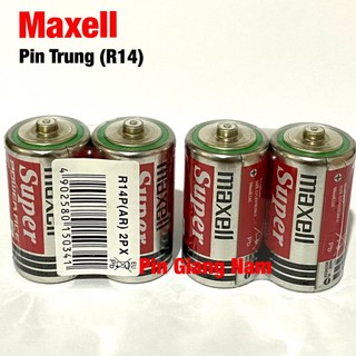  Pin Trung Maxell R14  Size C  Super Power Hàng Chính Hãng Vỉ 2 Viên 