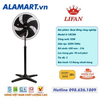 Quạt đứng công nghiệp LIFAN Đ-18CXN Quạt sử dụng gia đình quán cà phê quán ăn