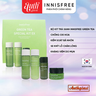 Kit dưỡng da Innisfree TRÀ XANH Green Tea EX \ HOA ANH ĐÀO Jeju Cherry Blossom 4 món