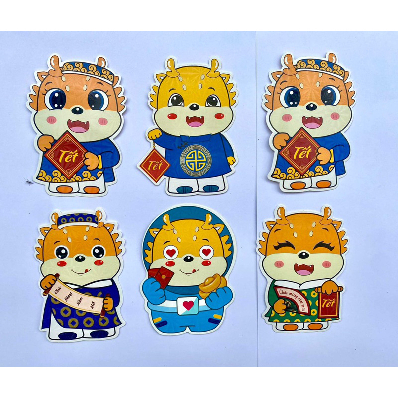 Lì xì Tết 2024, lì xì Rồng Tết, lì xì Rồng chibi 2024