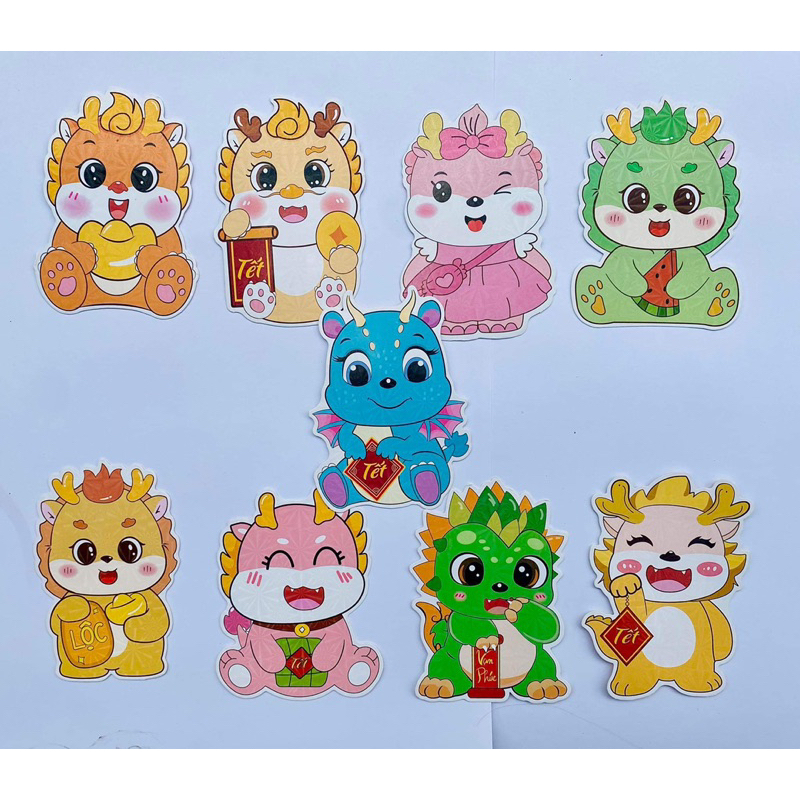 Lì xì Tết 2024, lì xì Rồng Tết, lì xì Rồng chibi 2024