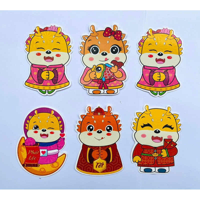 Lì xì Tết 2024, lì xì Rồng Tết, lì xì Rồng chibi 2024