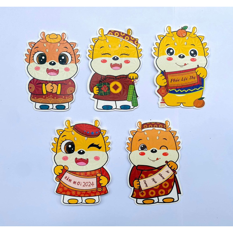 Lì xì Tết 2024, lì xì Rồng Tết, lì xì Rồng chibi 2024