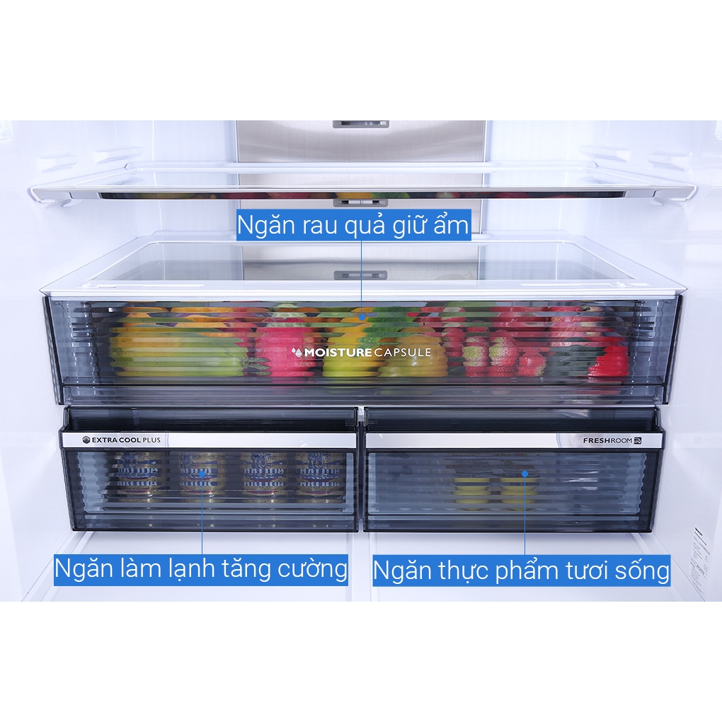 SJ-FXP600VG-BK  -MIỄN PHÍ CÔNG LẮP ĐẶT-Tủ lạnh Sharp Inverter 525 Lít 4 cửa SJ-FXP600VG-BKModel Mới
