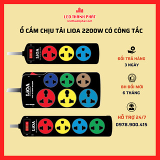 Ổ cắm điện chịu tải 2200W LIOA có công tắc, dùng cho bếp từ bếp lẩu chống cháy siêu bền
