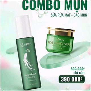 Combo bộ 2 sp kem mụn cao sâm vàng và sửa rửa măt nhân sâm