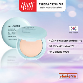 Phấn phủ nén THE FACE SHOP Oil Clear Smooth Bright Blotting Pact TFS SPF30/PA++ trang điểm kiềm dầu 9g