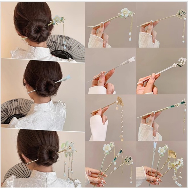 Trâm cài tóc búi trang phong cách cổ trang thanh lịch