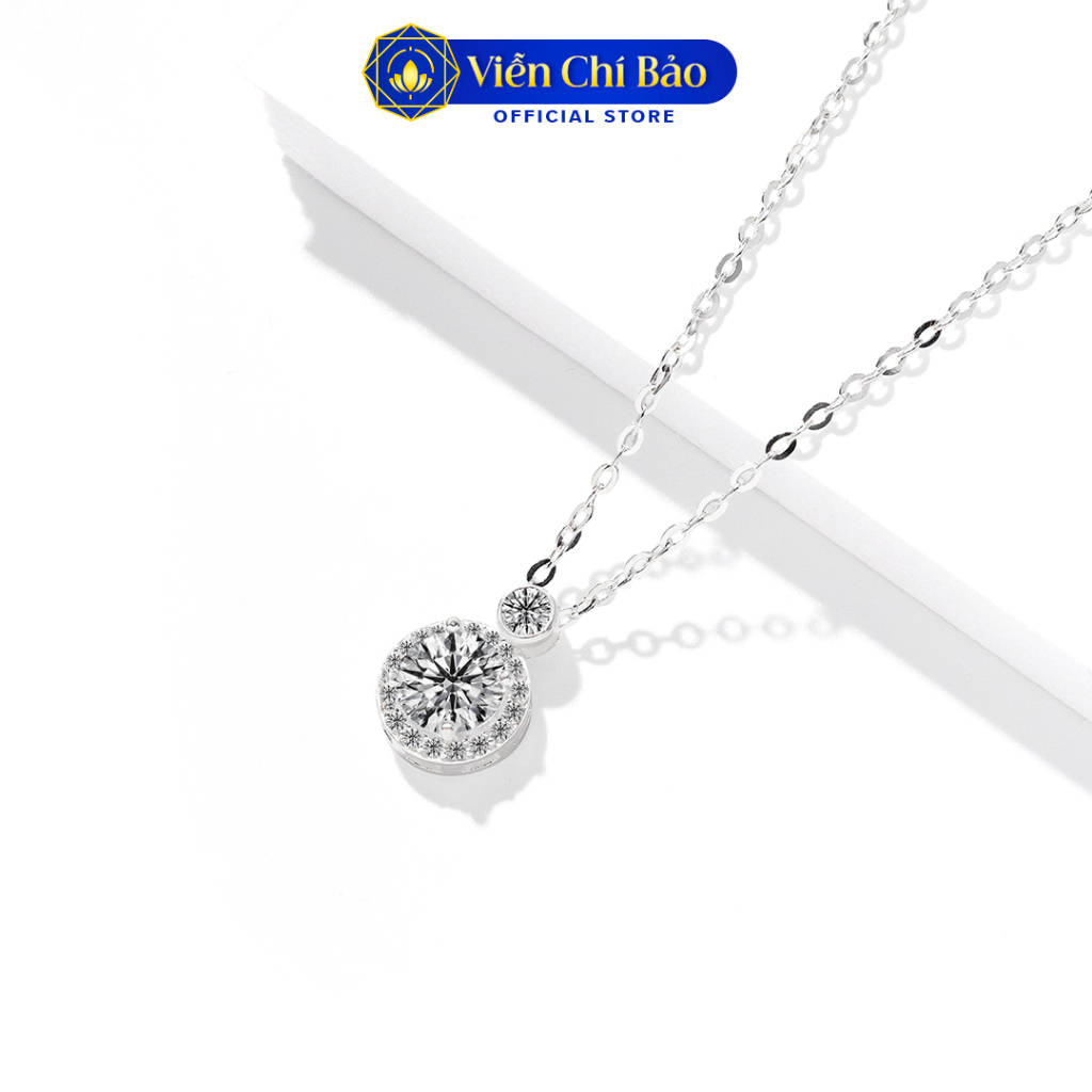 Dây chuyền bạc nữ mặt đá trắng chất liệu bạc 925 thời trang phụ kiện trang sức Viễn Chí Bảo D400476