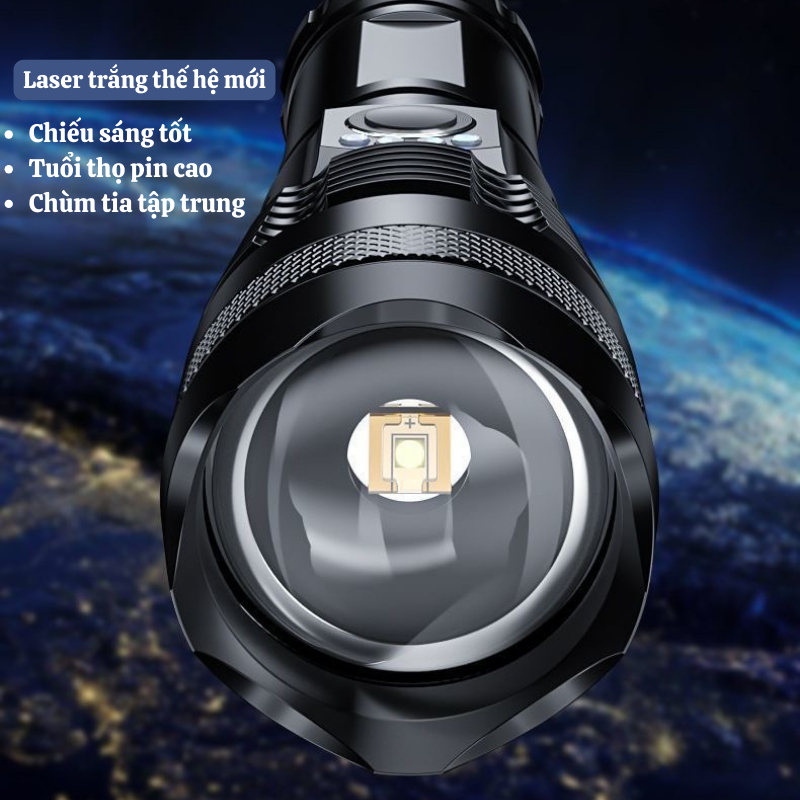 Đèn Pin Siêu Sáng HUTO XHP50 Cầm Tay Chống Nước Pin Khủng 26650