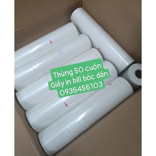Thùng 50 cuộn Giấy in hóa đơn bóc dán liên tục dùng cho máy in hóa đơn K80