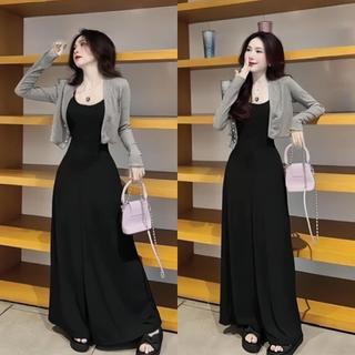 Đầm váy nữ 2 dây dáng xòe kèm khoác tay dài croptop sang chảnh siêu xinh dành cho nàng đi chơi.đi tiệc