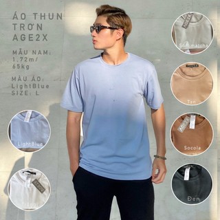 (Trắng Đen Nâu tan) màu áo thun trơn unisex chính hãng AGE2X top 8  màu hot nhất năm qua