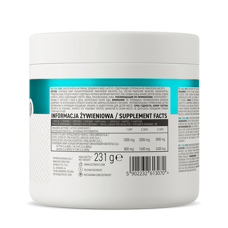 OSTROVIT CLA 1000 180 VIÊN | Viên Uống Hỗ Trợ Kiểm Soát Cân Nặng