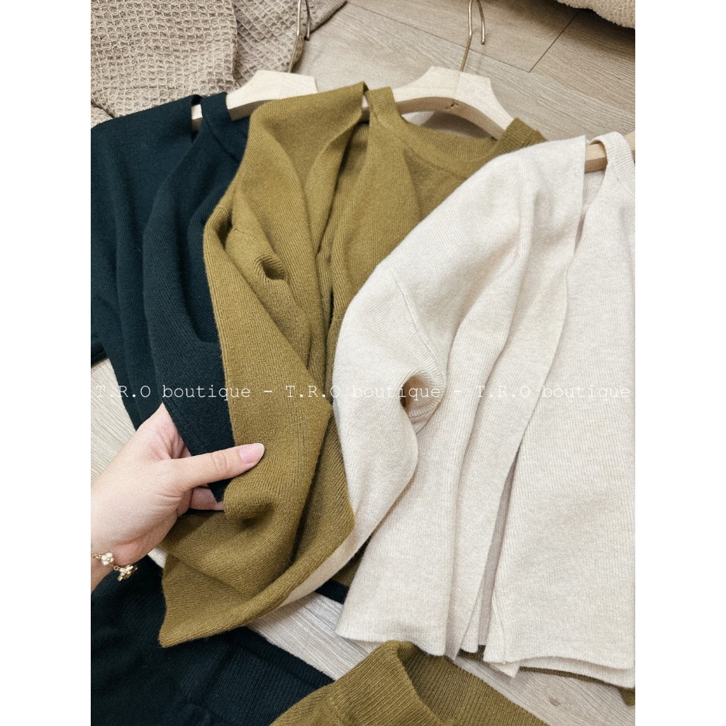 Set len 3 chi tiết áo yếm kèm cardigan chân váy dài hàng QCCC #540