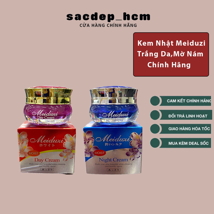 Kem Nhật Meiduzi Trắng Da, Mờ Nám Chính Hãng Loại 1 – Bộ Kem Face Night Cream Màu Xanh Và Day Cream Màu Đỏ, sacdep_hcm